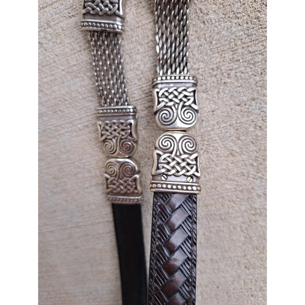 Brighton Women's Brown Leather Belt M-L 32 Silver Tone Buckle  Ornate